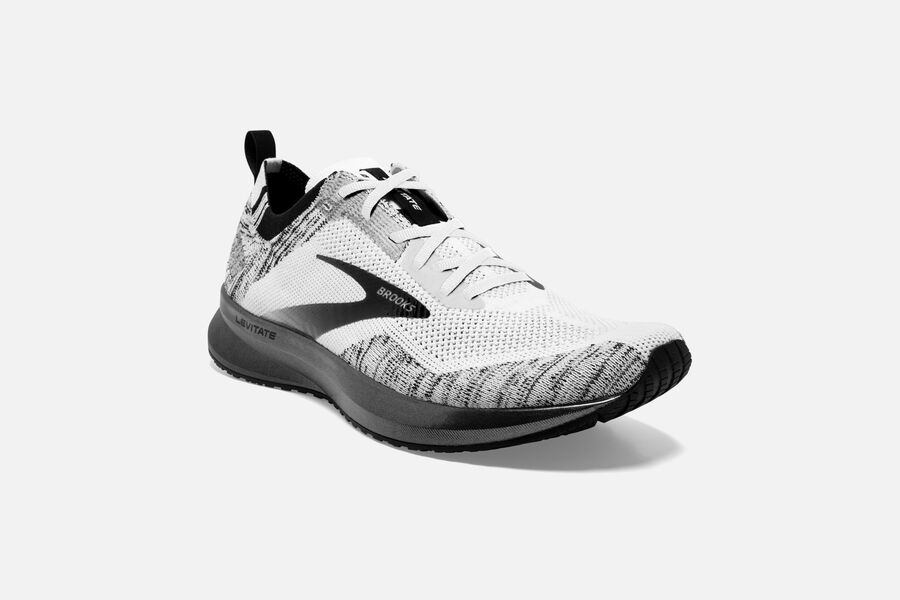 Brooks Running Shoes Womens White/Black - Levitate 4 Road - 3059-DMVWN